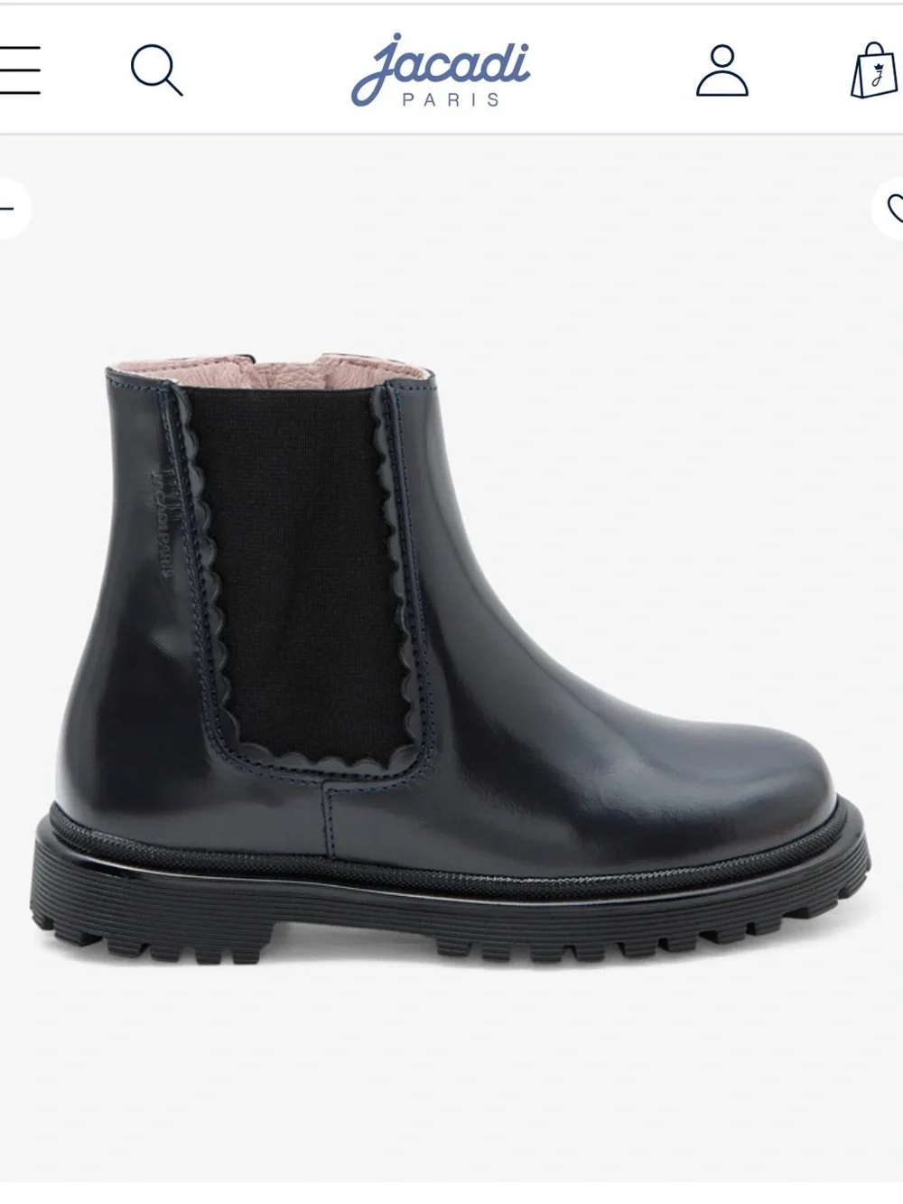 Brand new - Jacadi Navy and Black Leather Chelsea Boot for Kids